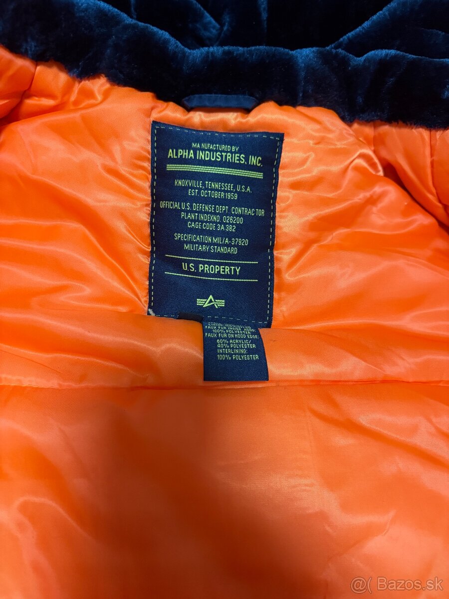 Alpha Industries Parka zimna bunda tmavomodrá - 6