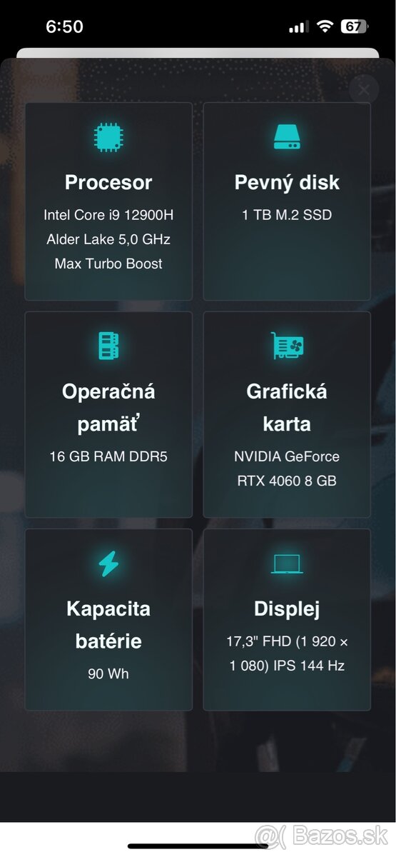 Herný notbook Acer Nitro 5 Black (AN517-55-91FA) - 6