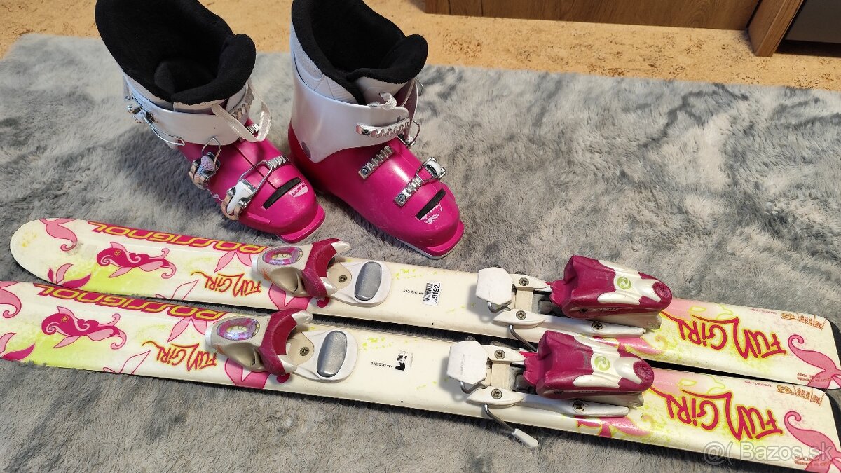 Lyže rossignol 93 cm, lyžiarky lange 215 mm - 6