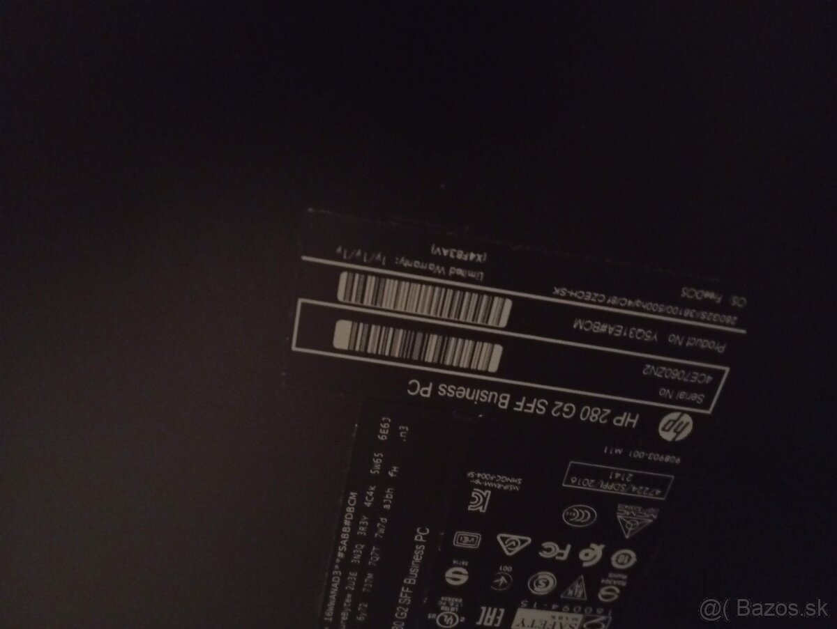 Predám počítač HP 280 G2 i3-6100 3,7 GHz - 6