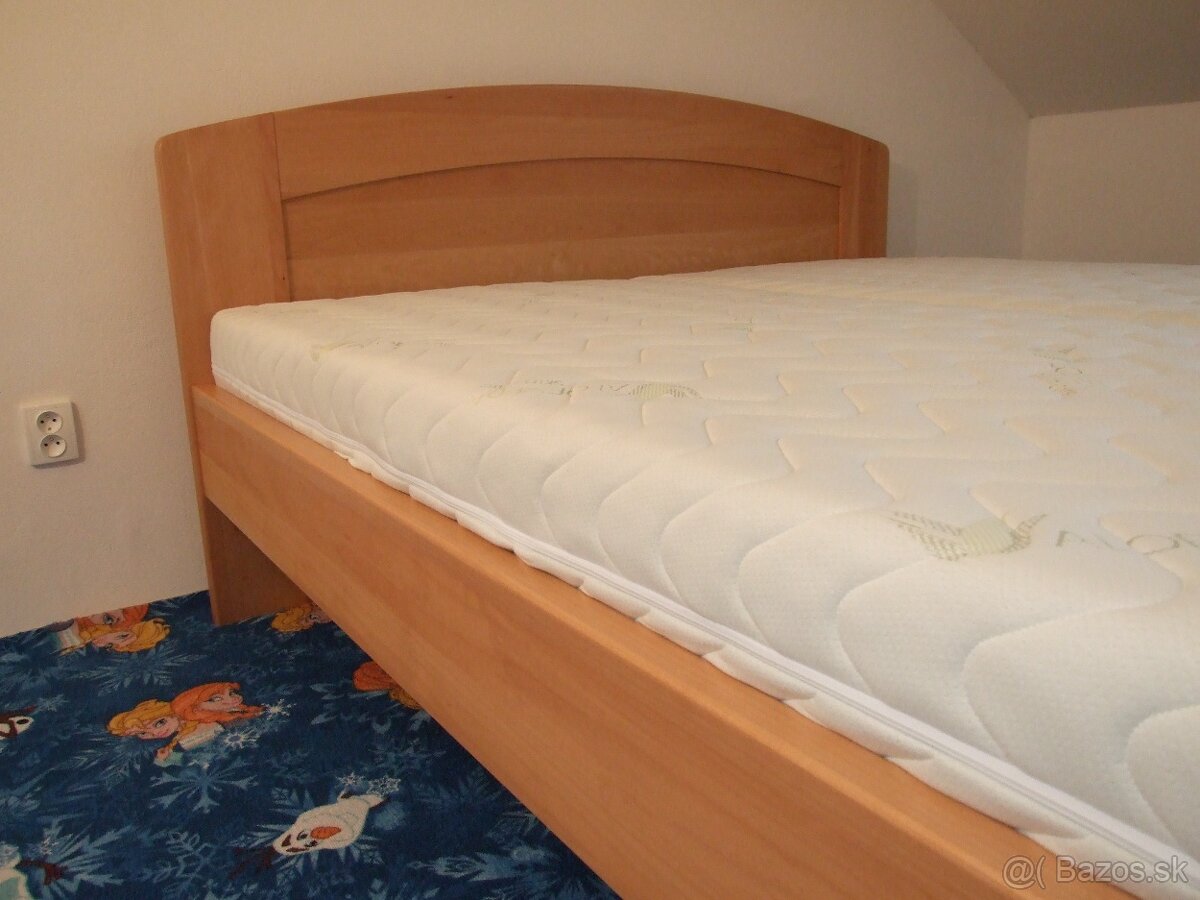 Nová buková masivní postel, nosnost 600 Kg, doprava Zdarma - 6