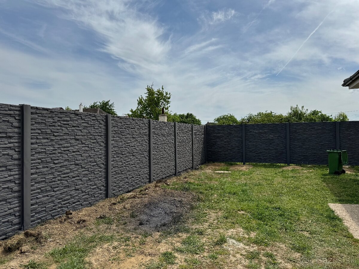 Slovenské betónové ploty aj s montážou len 83€/BM- MI - 6