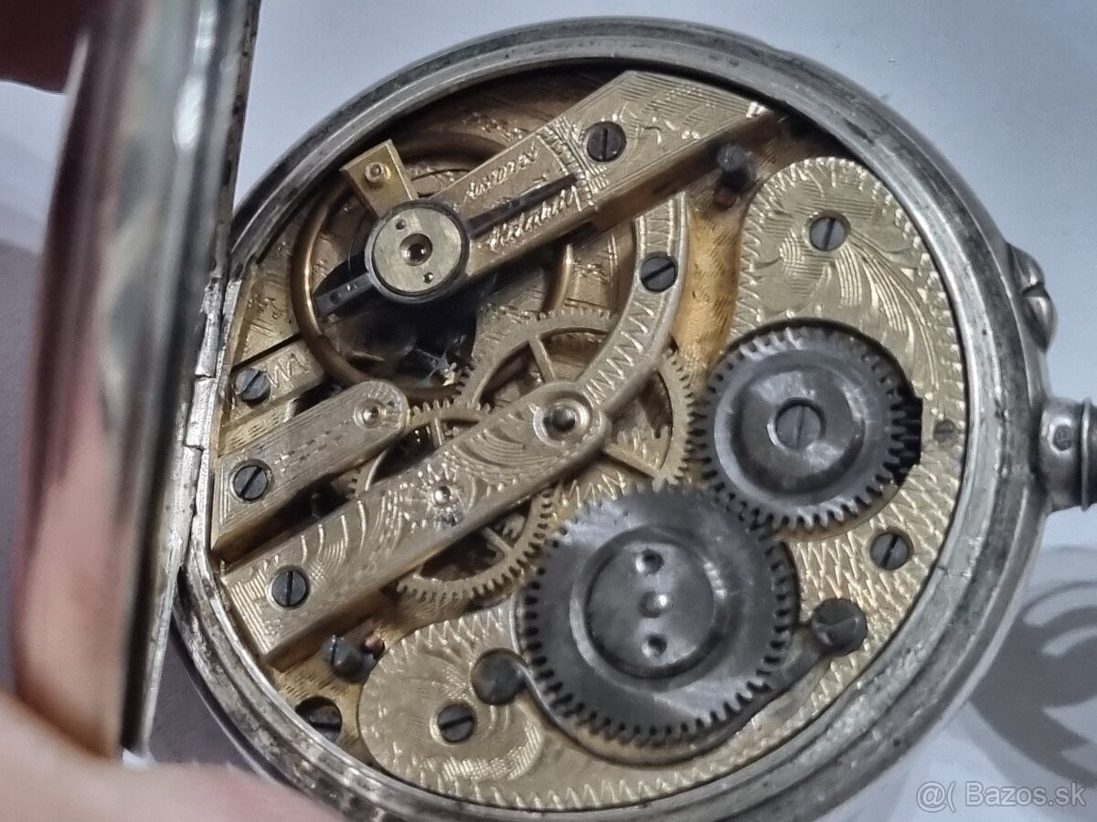 Strieborné, vreckové hodinky. - 6