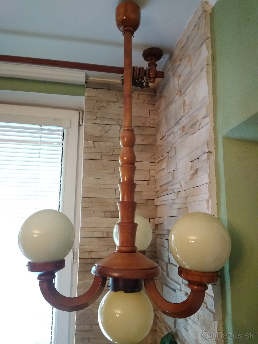 Drevený luster Art deco - 6
