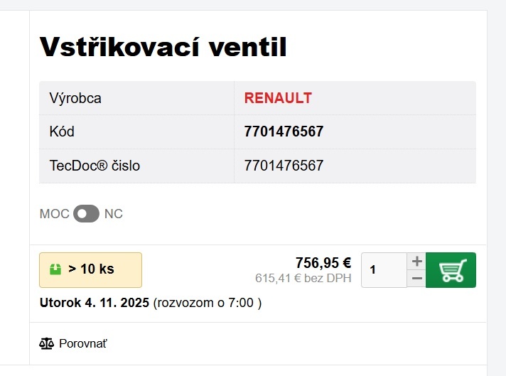 Original dieslove vstrekovace Renault 2.0 - 6