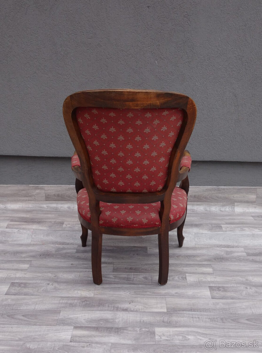 Kreslo starožitné vzorované. - 6