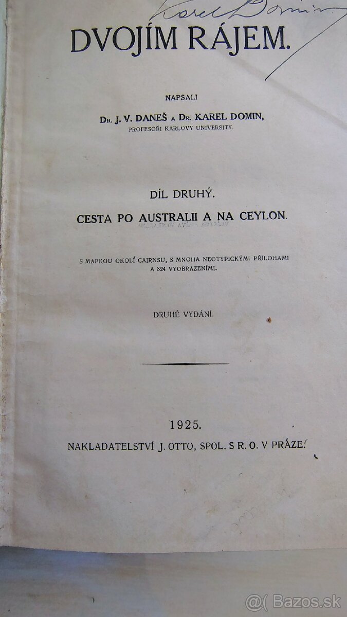 Daneš-Domin Dvojím rájem 1+2 AUTOGRAM autora - 6