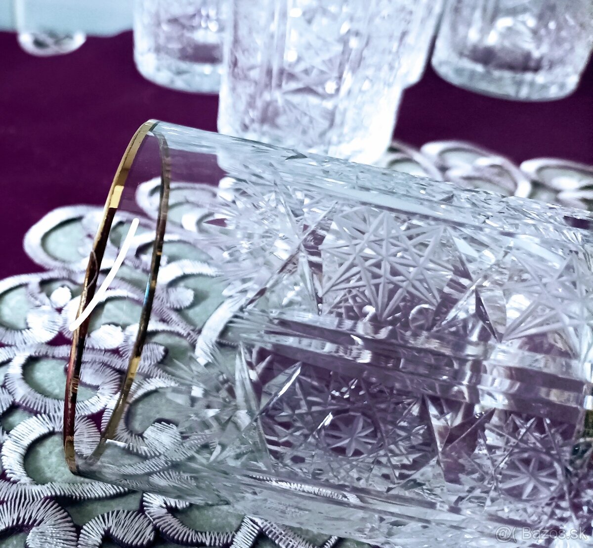 Krištáľ - vázy, poháre, misa - 6