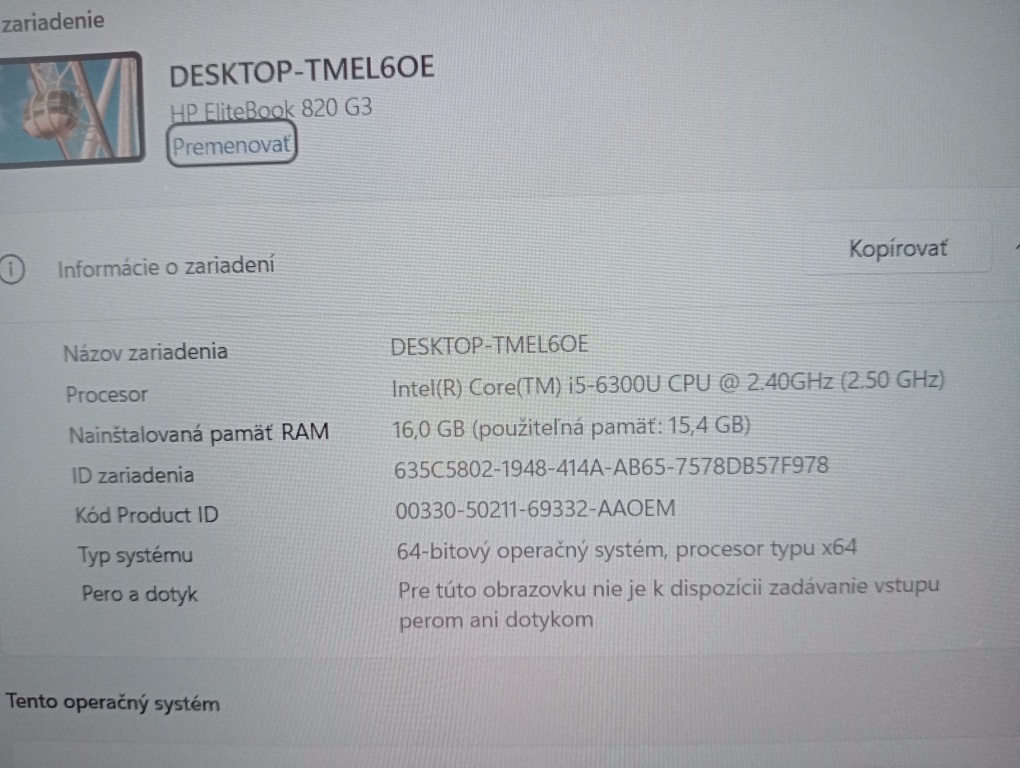 12" HP elitebook 820 g3 - Intel core i5 - 16gb ram - ssd - 6