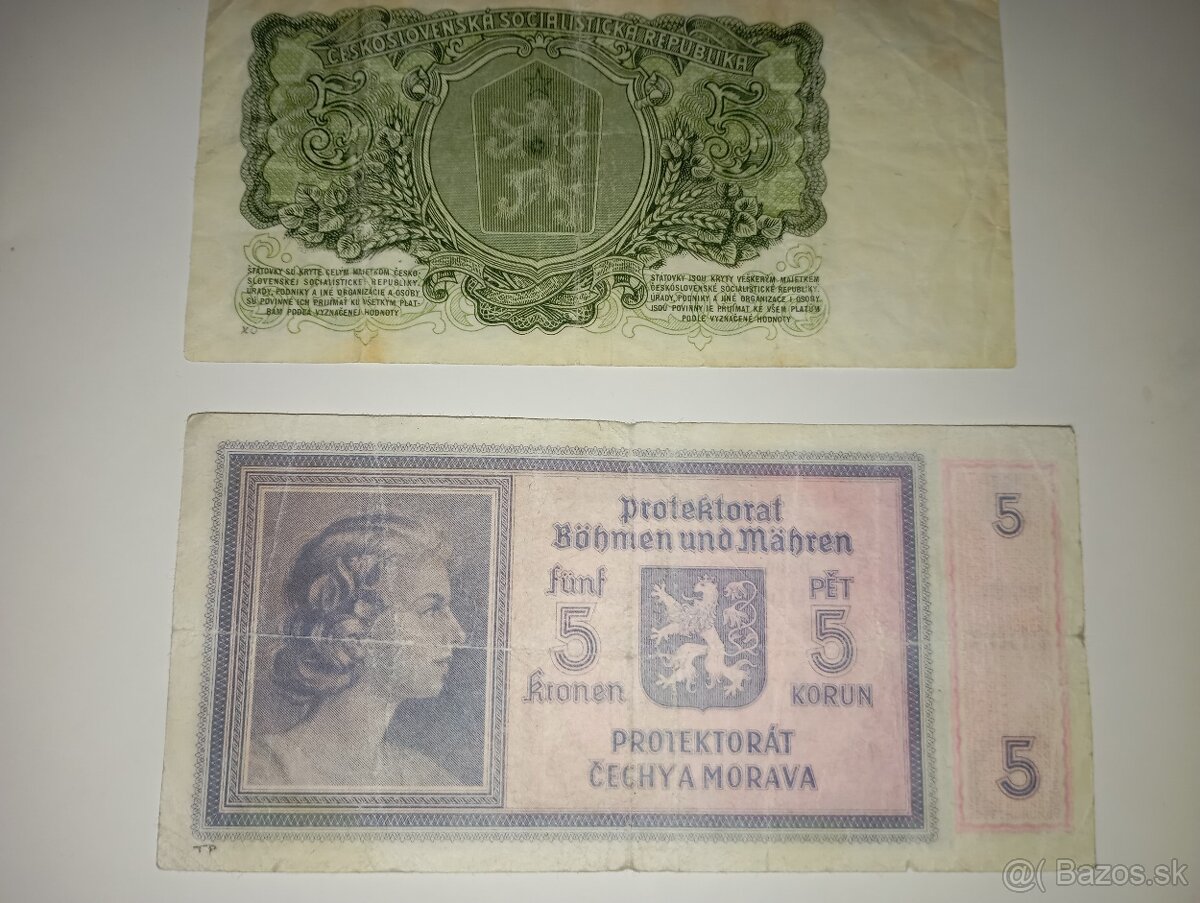 BANKOVKY 5 KČS 1940-1961, 3 RŮZNÉ EMISE - 6