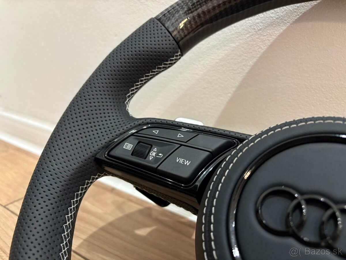AUDI KARBON ŠPORTOVÝ PERFOROVANÝ ZKOSENY VOLANT - 6
