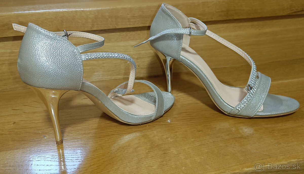Strieborné sandálky č.40 - 6