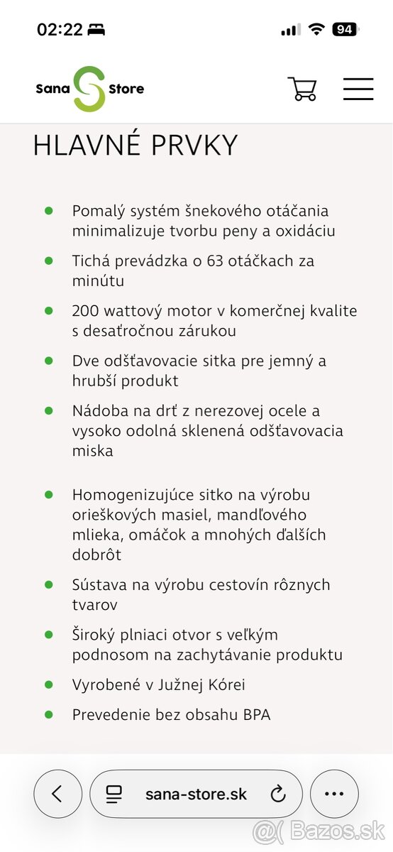 šnekový odštavovač Sana EUJ-707 - 6