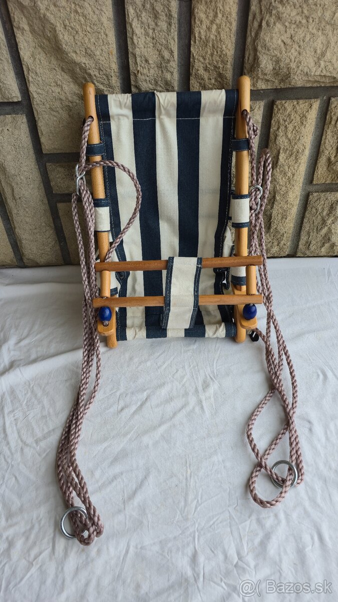 Hojdačka Leq fumiko - detská, tkanina/drevo, modrá - 6