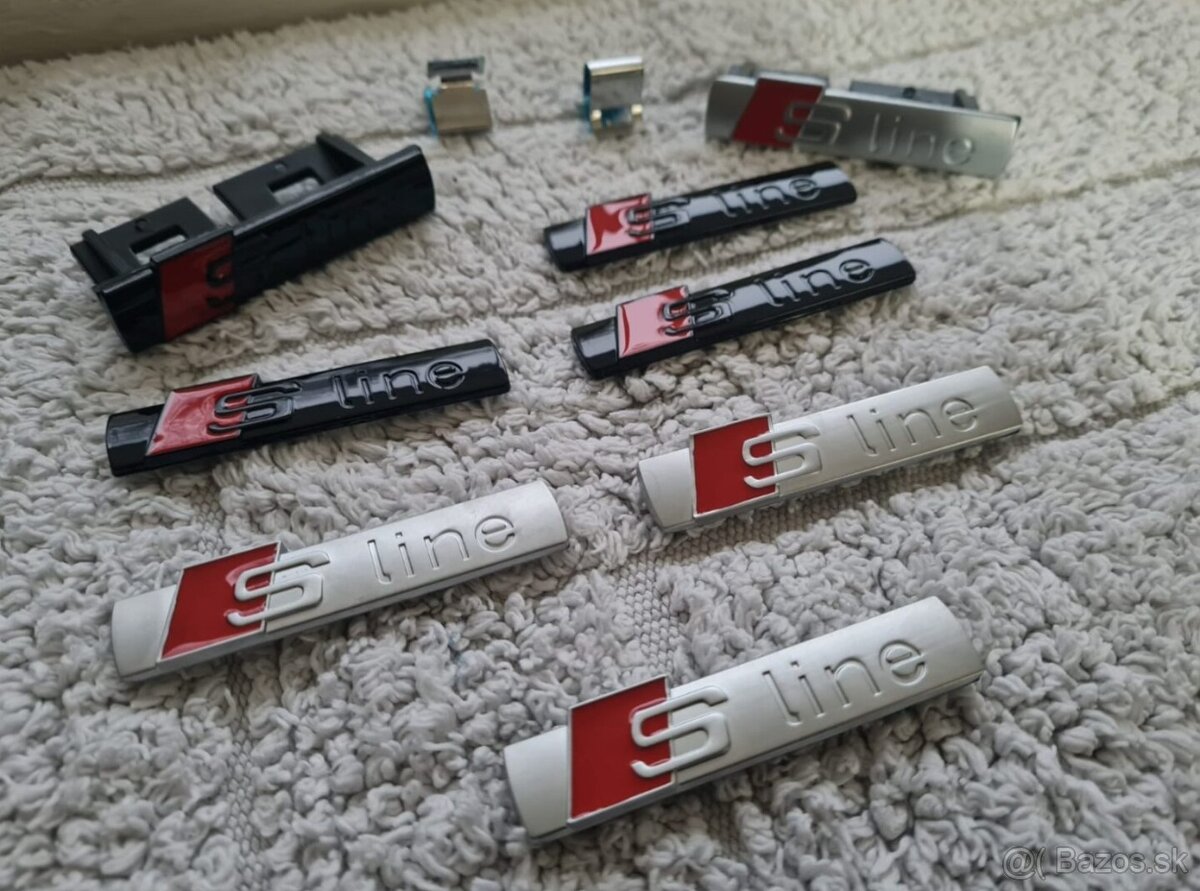 Cierne a sive Napisy S-LINE pre AUDI - 6