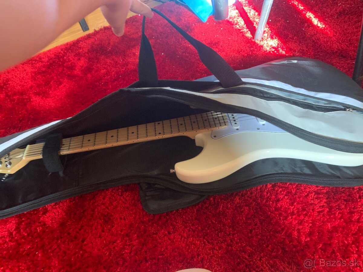 Elektrická Gitara stratocaster pasadena biela - 6