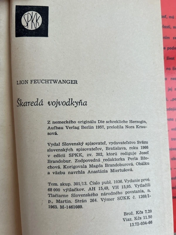 Škaredá vojvodkyňa - Lion Feuchtwanger r.1966 - 6