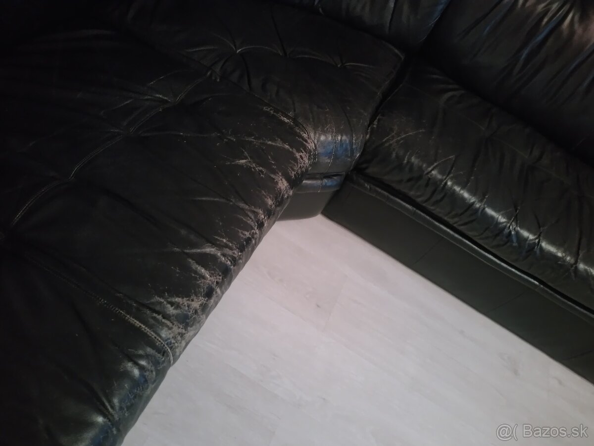 Kožená Sedačka Kreslo Taburetka - 6