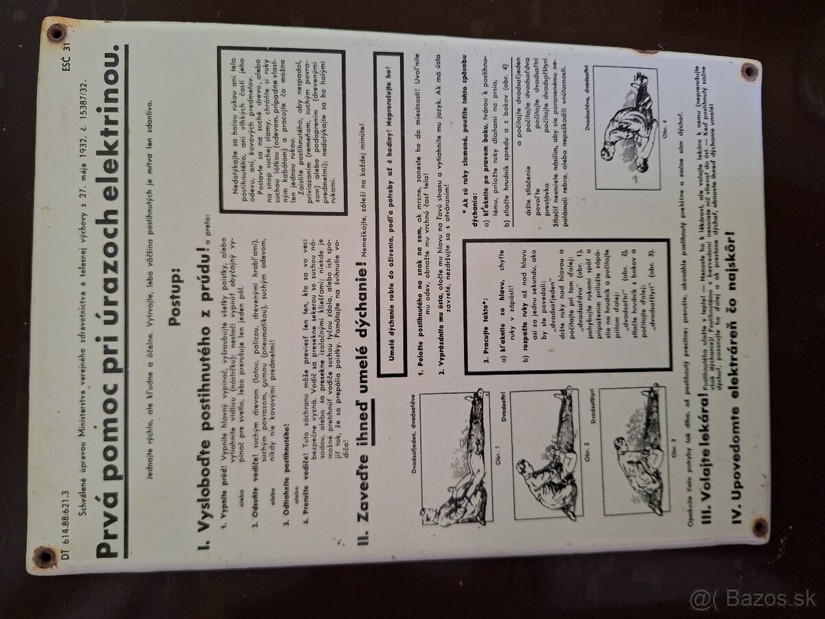 Smaltovaná tabula prvá pomoc - 6