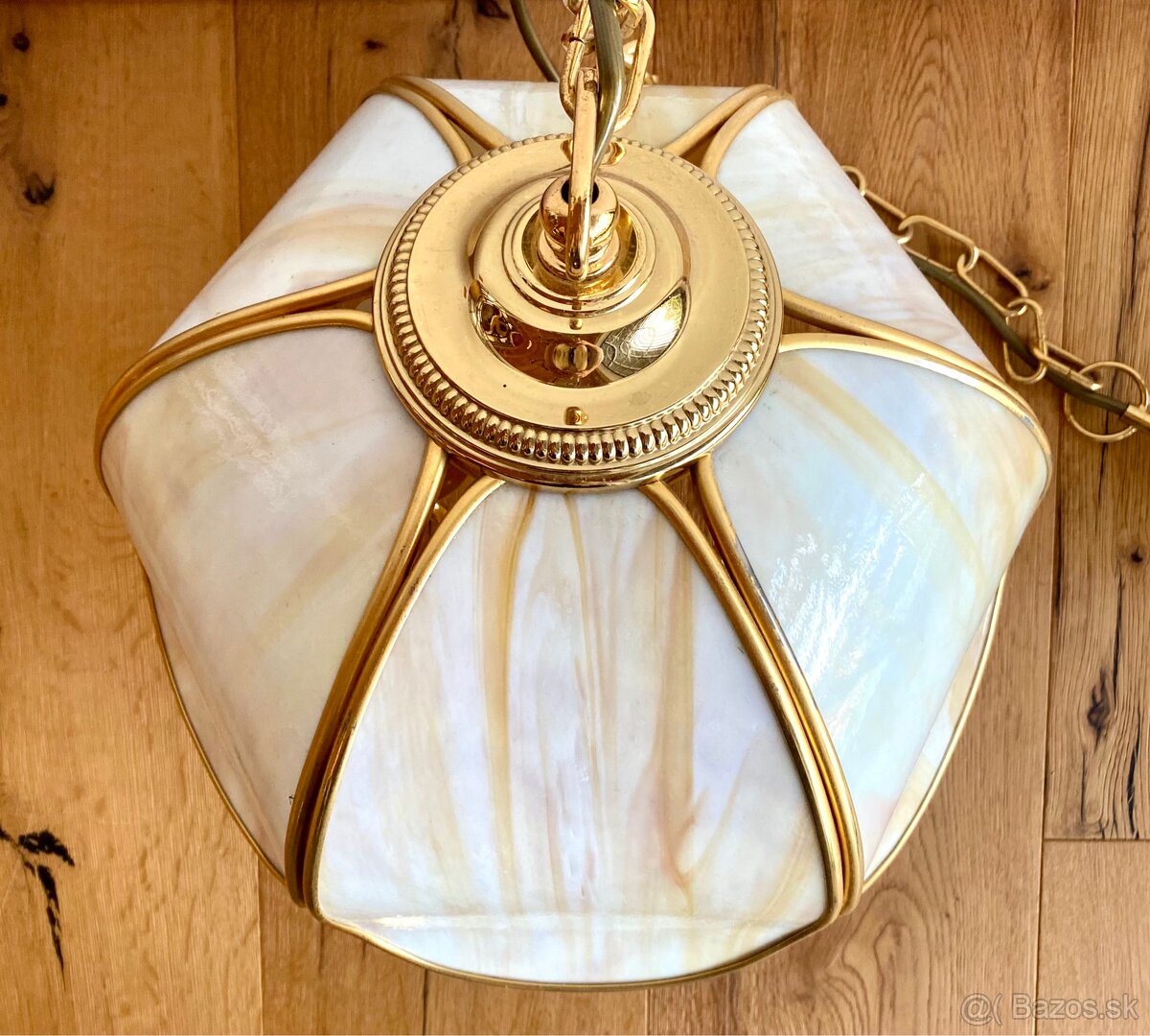 Stará mosazná Tiffany lampa - 6