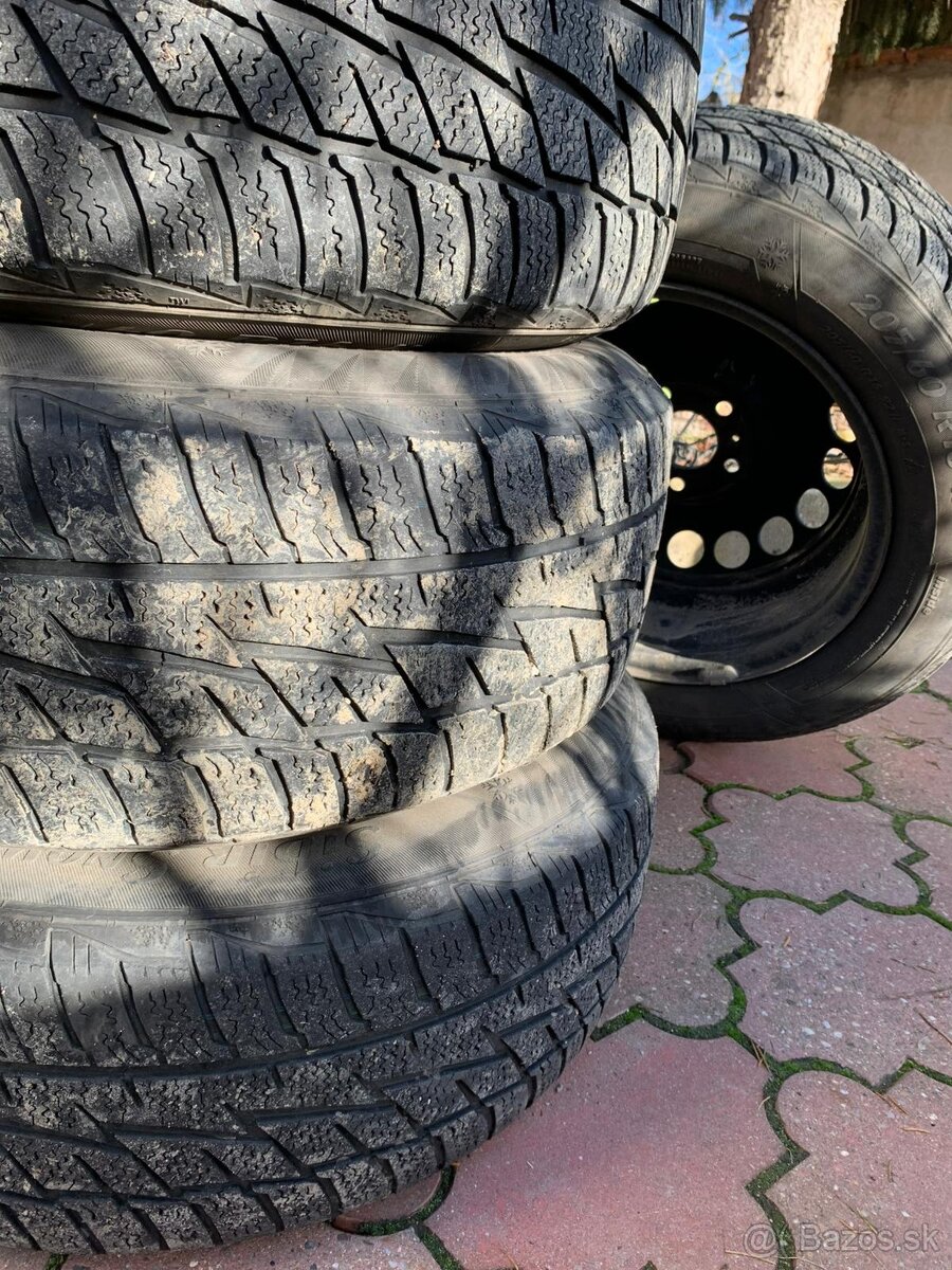 Plechove disky r16 audi vw, zimne gumy 205/60 r16 - 6