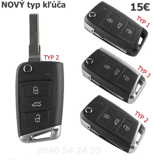 Náhradný obal kľúča SEAT VW ŠKODA - 6