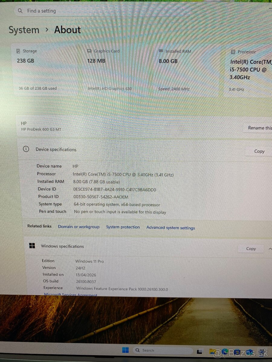 HP i5 7500 4jadro,8GBDDR4,HD630,256GBSSD - 6