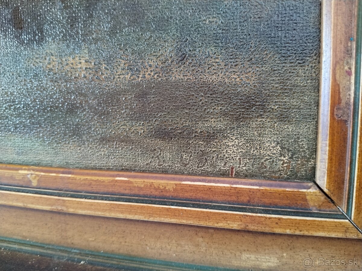 Kostel na kopci je olej na kartonu 82x62 cm - 6