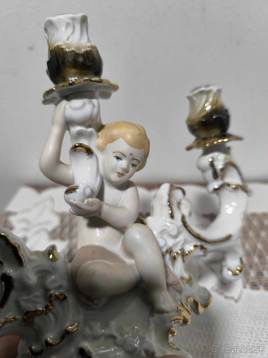 Porcelánový svietnik s anjelikom - 6