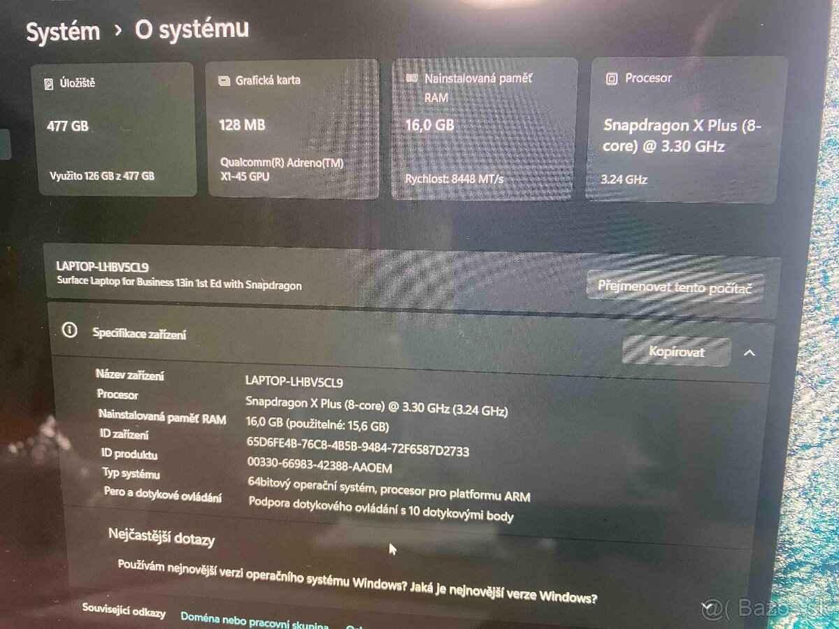 Microsoft Surface Laptop Copilot+ PC 13″,Snapdragon X Plus - 6