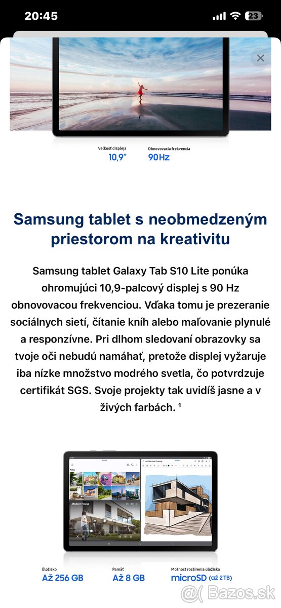 Tablet Samsung Galaxy S10 Lite - 6