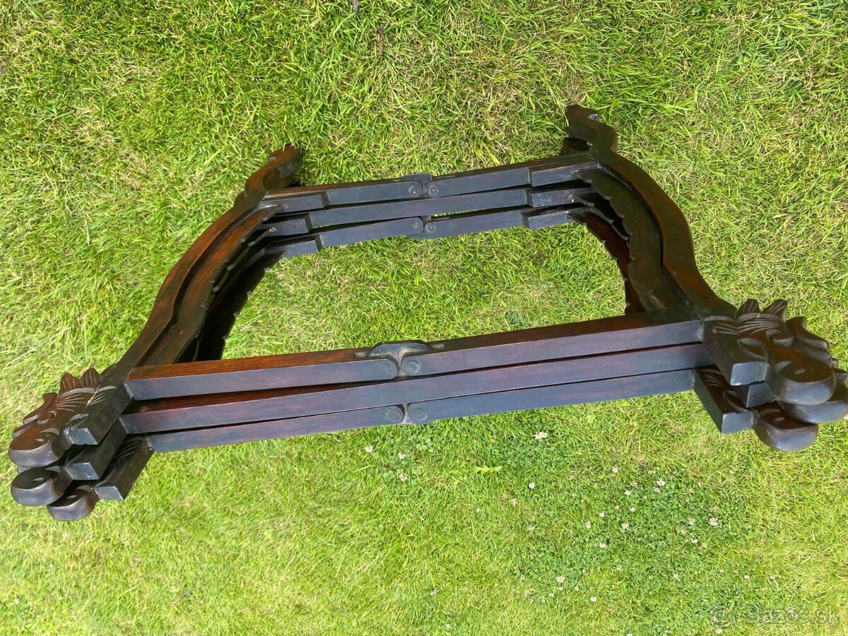 Skladací stolik s mosadznými podnosmi - 6