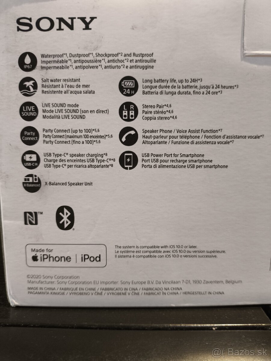 Bluetooth reproduktor SONY SRS-XB33 (čierny - 6