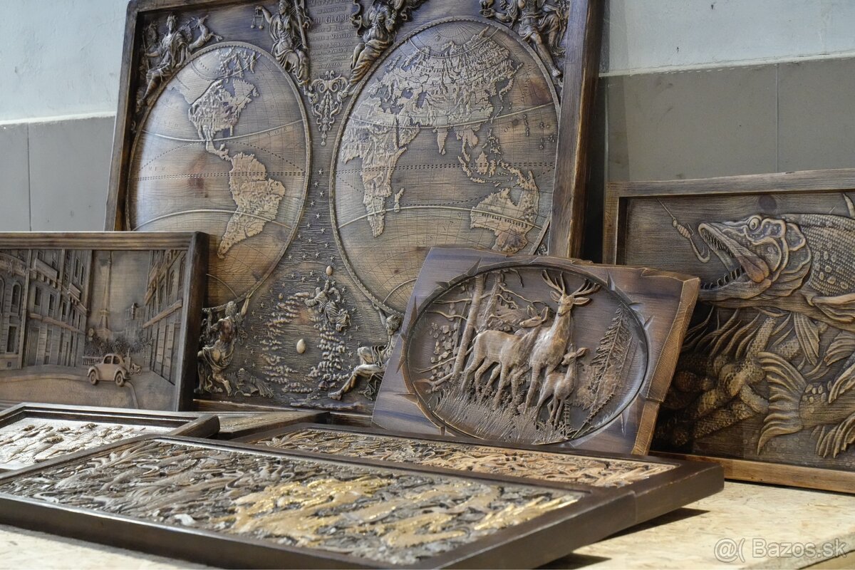 Drevený obraz – Ryba (kapor) - 6