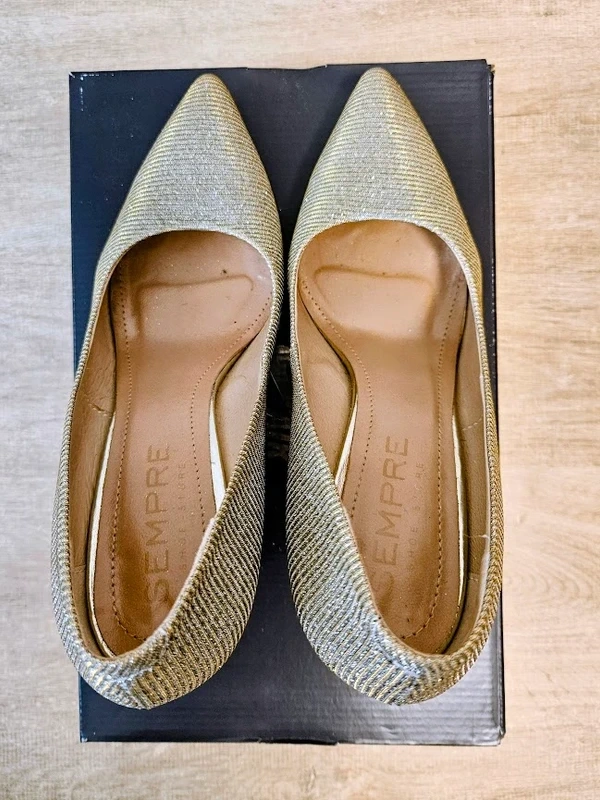 Spoločenské lodičky strieborno-zlaté - 6