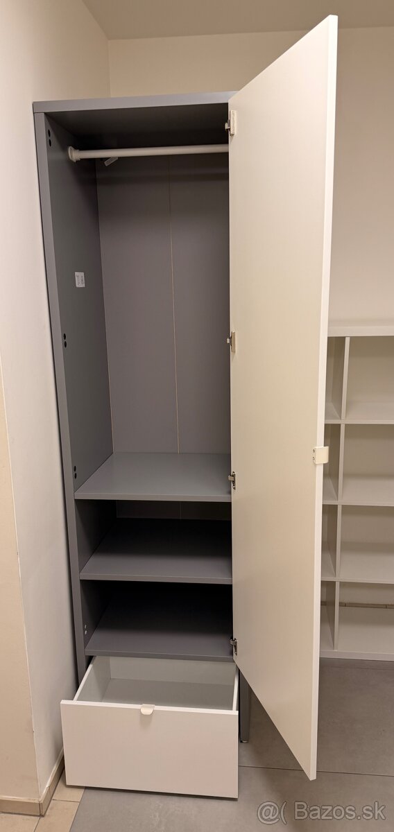 IKEA skrina VISTHUS Skriňa, sivá/biela, 63x59x216 cm - 6