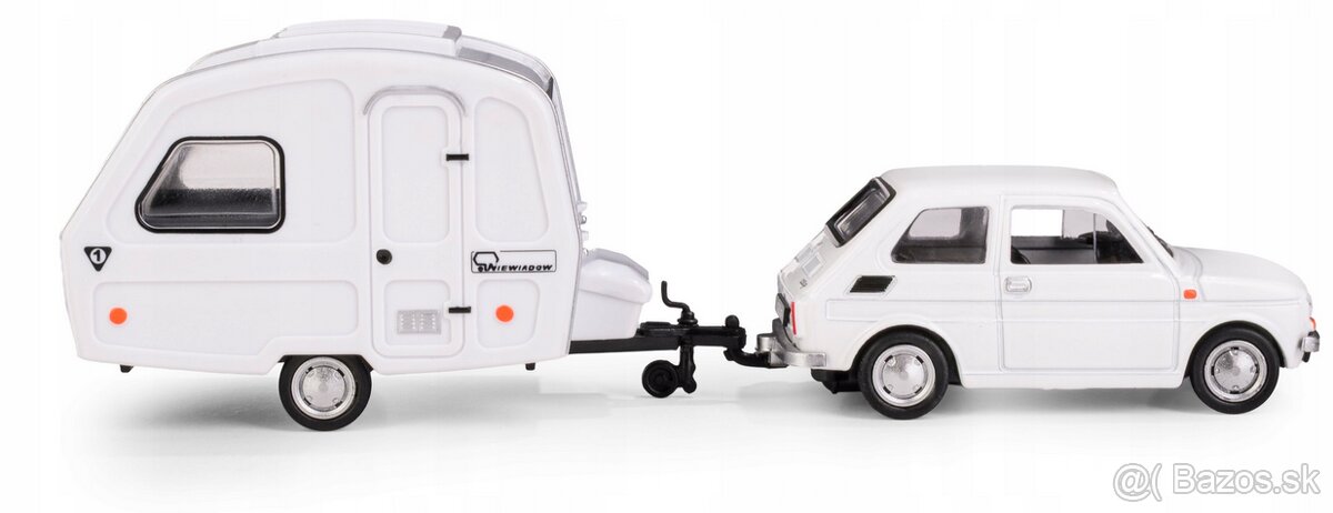 Fiat 126 + Niewiadow N250C 1:43 white - 6