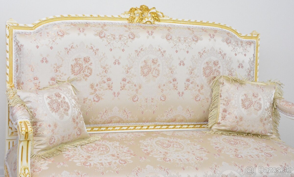 Zámecké řezbované sofa - čalouněné - 6