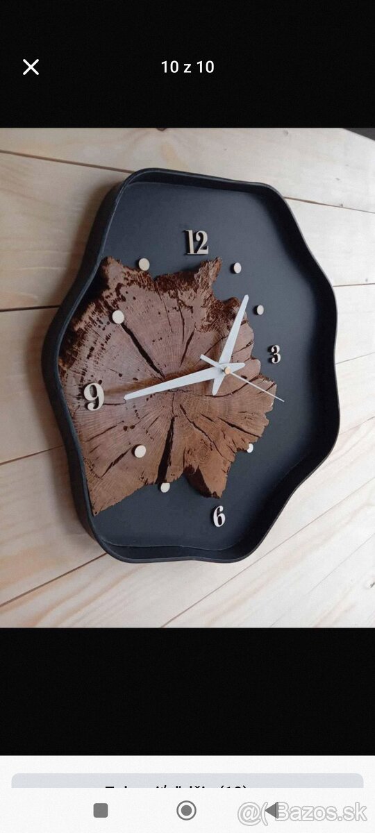 Drevo Dub Orech Nástenné hodiny - 6