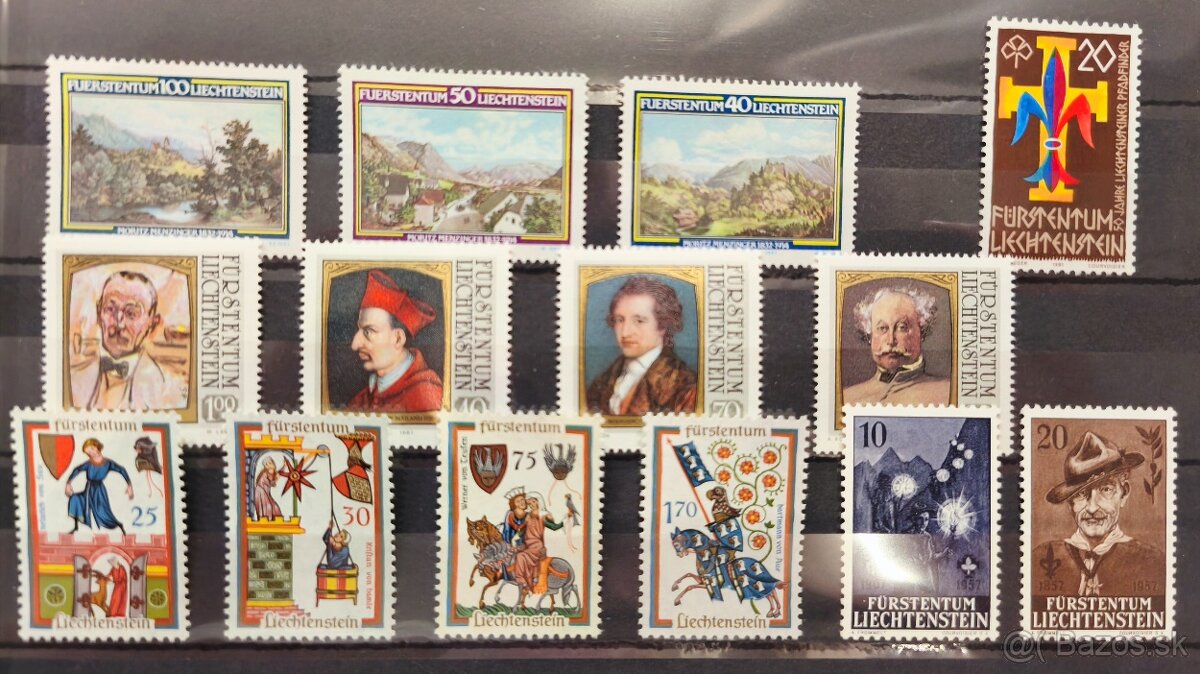 Známky Lichtenštajnsko 3 - 6