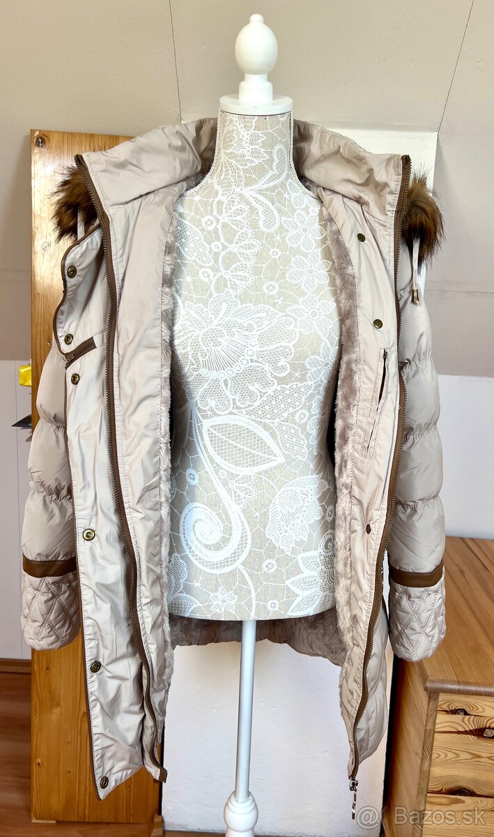 Béžová zimná bunda, S - 6