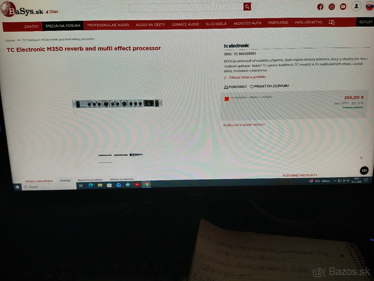 Predám TC Electronic M350 - 6