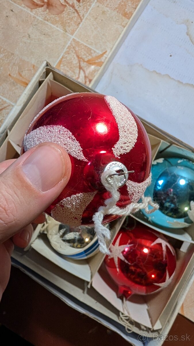 Retro vianocne ozdoby - 6 ks gul - 6