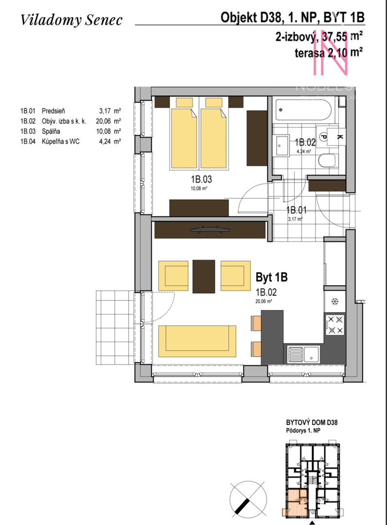 2 izbový byt s terasou a záhradou v Senci - 6