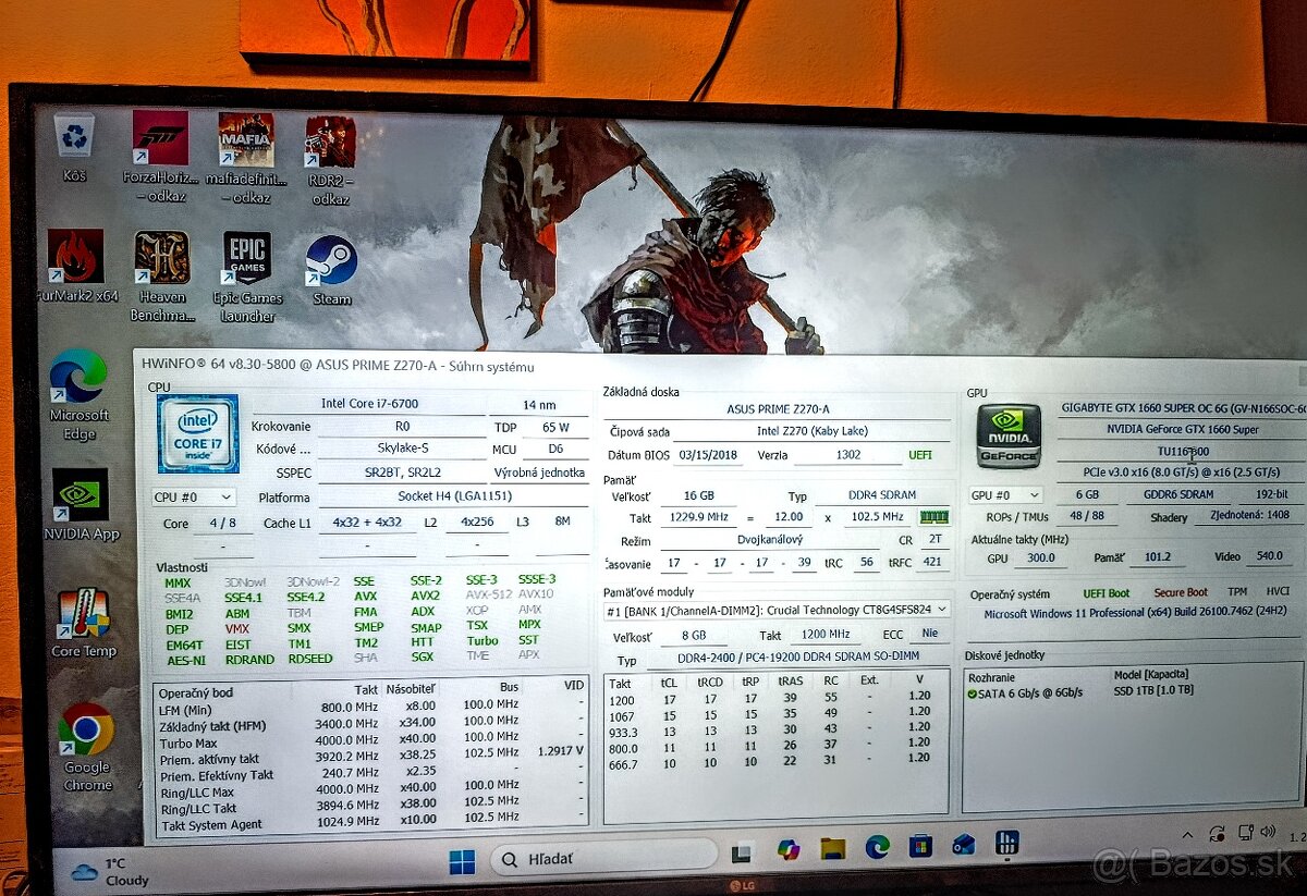 ❄️🧡 Herný retro PC Intel i7 6700 + GTX 1660 SUPER 🧡❄️ - 6