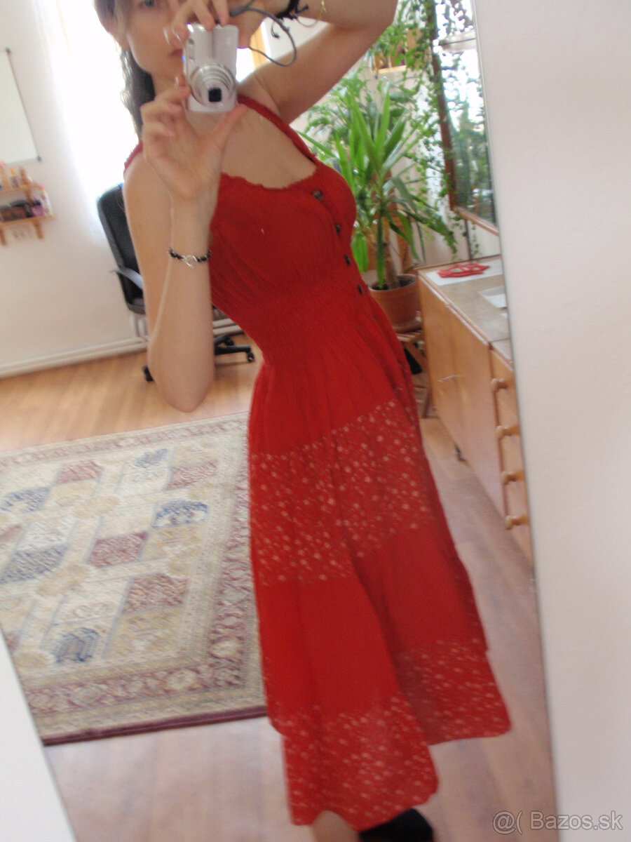 červene šaty S-M - 6