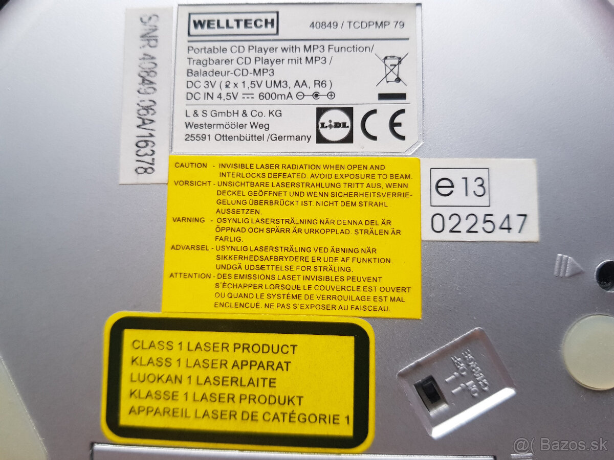 Walkman Wellttech 40849 TCDPMP 79 - 6