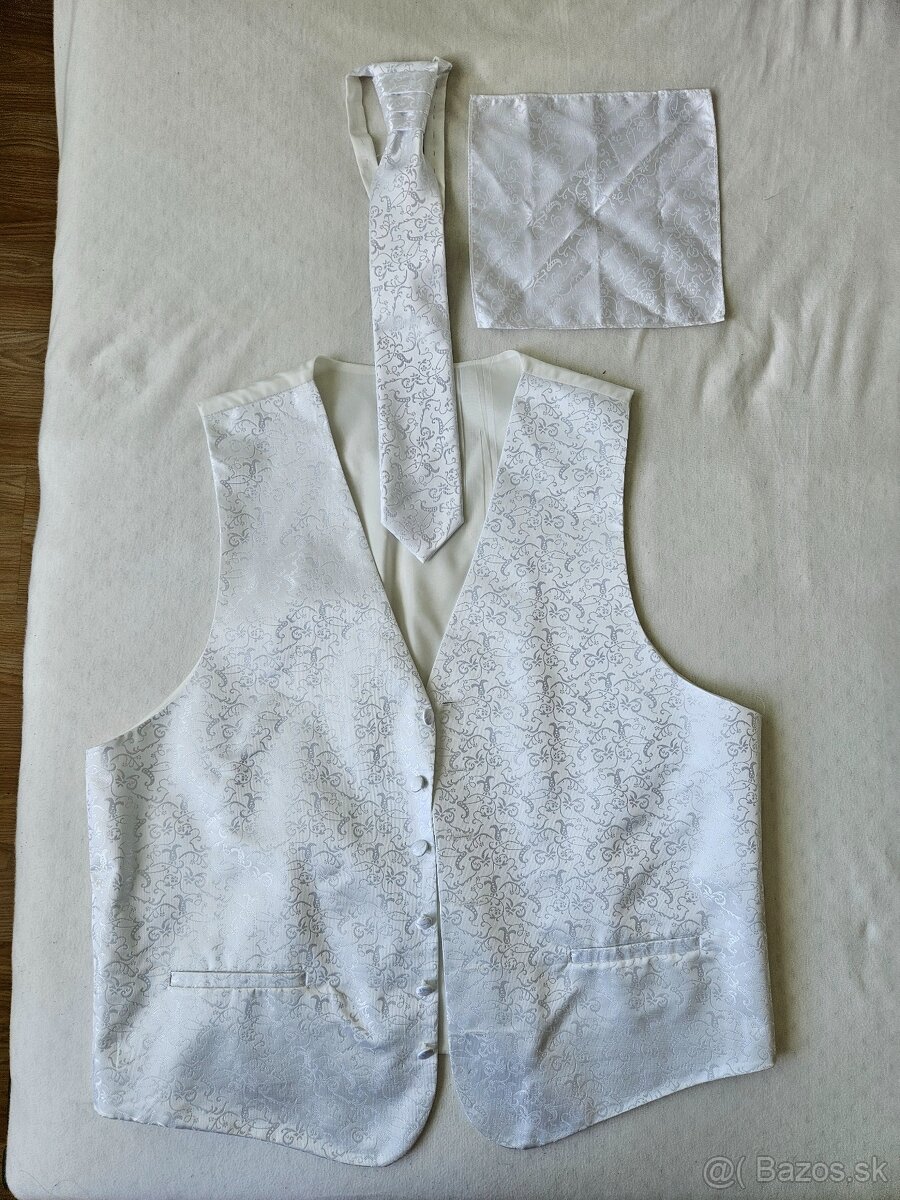 Svadobná vesta + kravata - 6