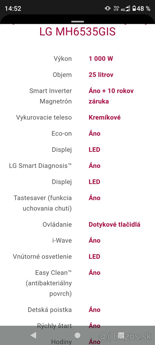 Mikrovlnná rúra LG - 6