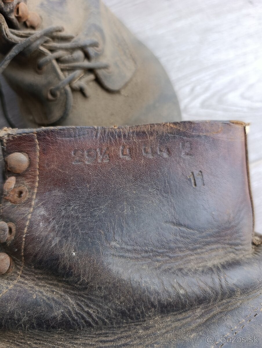 Nemecký vojenský batoh-teľacina, vojenské boty - 6